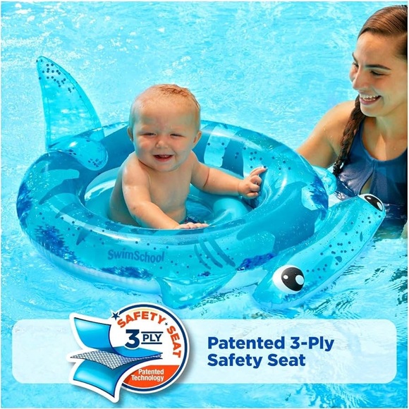 BNIB The Original Swim School Sharkie Glitter Baby Boat - Picture 6 of 6